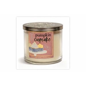 Bath & Body Works Pumpkin Cupcake 3 Wick Candle 14.5 oz Fall Bakery Discontinued